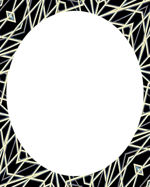 Cirkel wit Frame achtergrond met versierde randen — Stockfoto