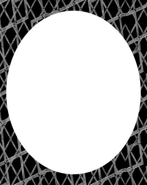 Circle White Frame Background with Decorated Borders — Stock Photo, Image