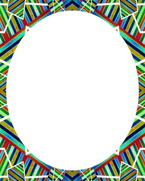 Cerchio cornice bianca sfondo con bordi decorati — Foto Stock