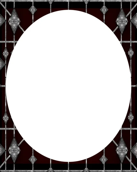 Circle White Frame Background with Decorated Borders — Stock Photo, Image