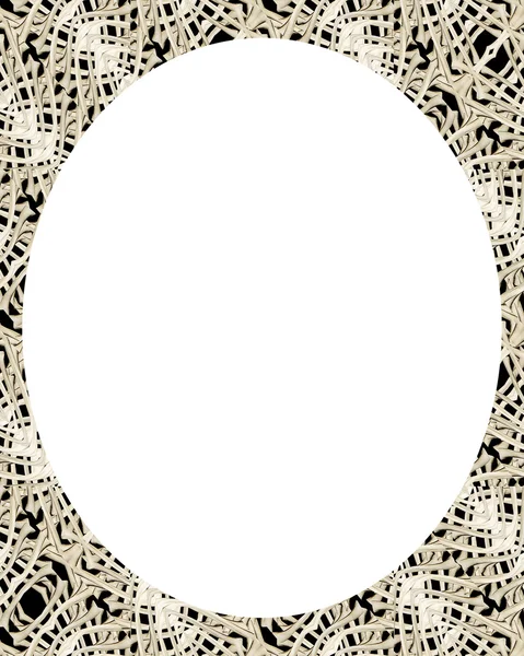 Circle White Frame Background with Decorated Borders — Stock Photo, Image