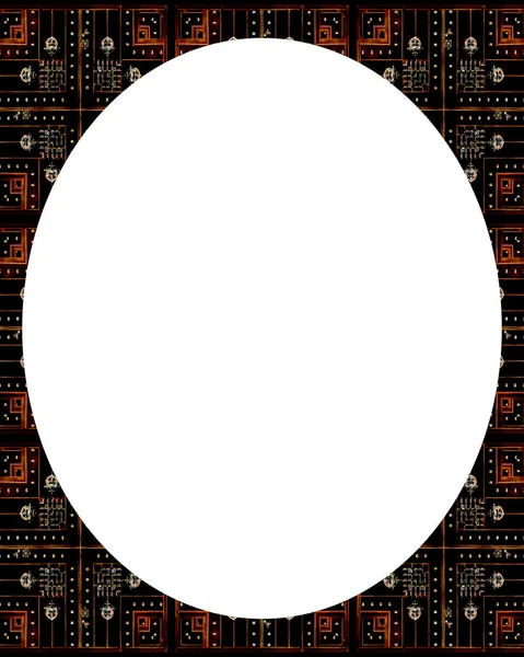 Círculo de fondo de marco blanco con bordes decorados —  Fotos de Stock