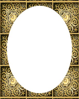 Kenarlıklar daire kare Oriental ile dekore edilmiş