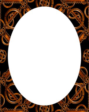 Kenarlıklar daire kare Oriental ile dekore edilmiş