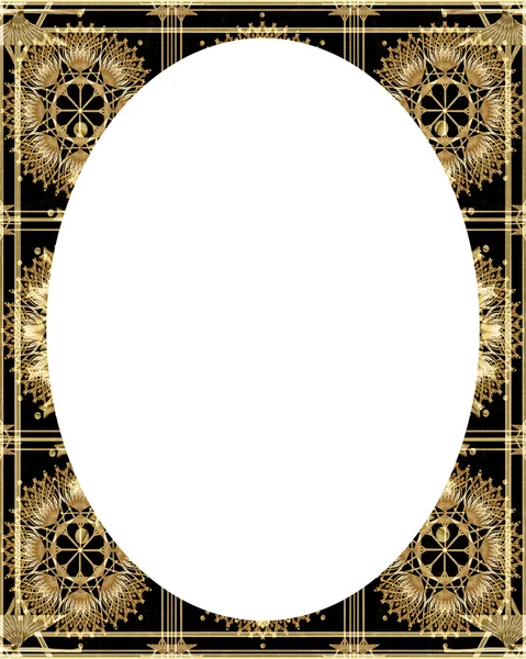 Círculo de fondo de marco blanco con bordes decorados — Foto de Stock