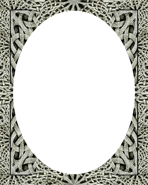 Circle White Frame Background with Decorated Borders — Stock Photo, Image