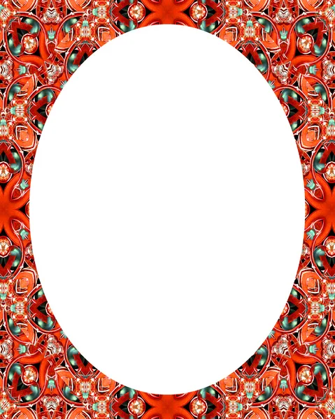 Circle White Frame Background with Decorated Borders — Stock Photo, Image