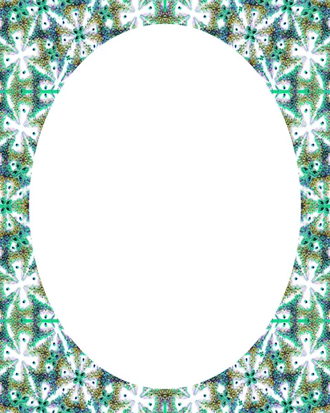 Φόντο λευκό πλαίσιο κύκλο με διακοσμημένα σύνορα — Φωτογραφία Αρχείου