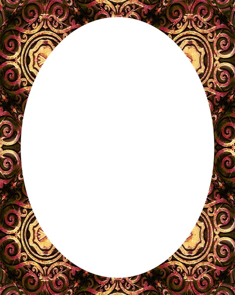 Circle White Frame Background with Decorated Borders — Stock Photo, Image