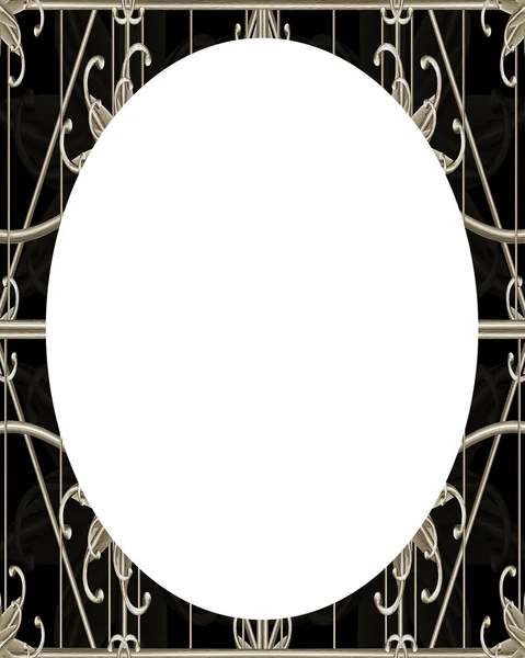 Circle White Frame Background with Decorated Borders — Stock Photo, Image