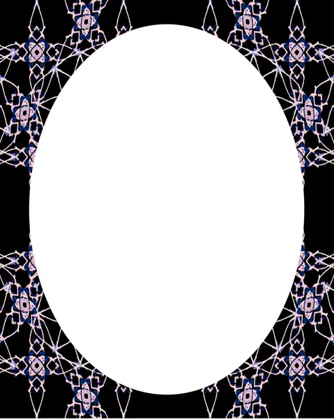 Cirkel wit Frame achtergrond met versierde randen — Stockfoto