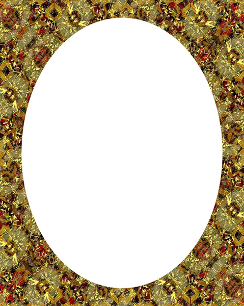 Circle White Frame Background with Decorated Borders — Stock Photo, Image