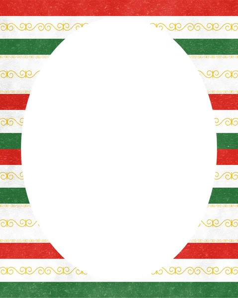 Cerchio cornice bianca sfondo con strisce decorate confini — Foto Stock