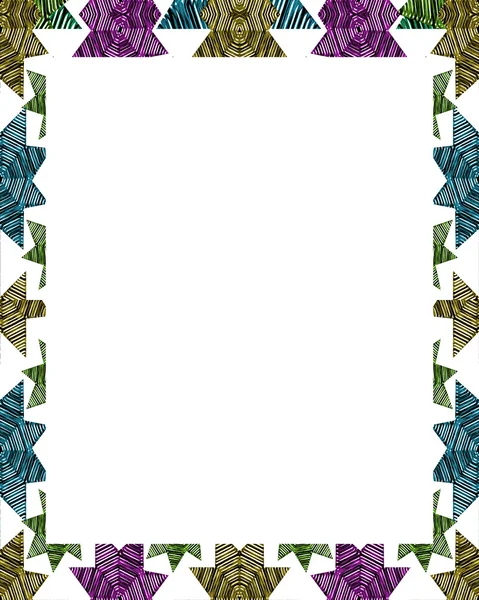 White Frame Background with Ornate Decorated Borders — Stock Photo, Image