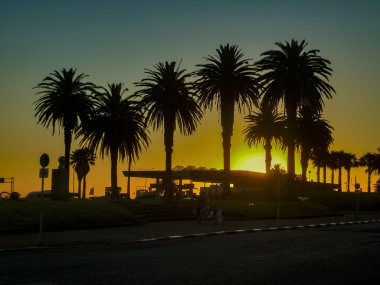 Sunset 'de Montevideo Iskelesine sahne