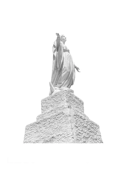 Frauenskulptur aus weißem Stein — Stockfoto