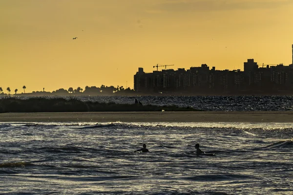 Montevideo Skyline och strand — Stockfoto