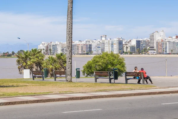 Pocitos Beach Montevideo Uruguay 'da Boardwalk — Stok fotoğraf