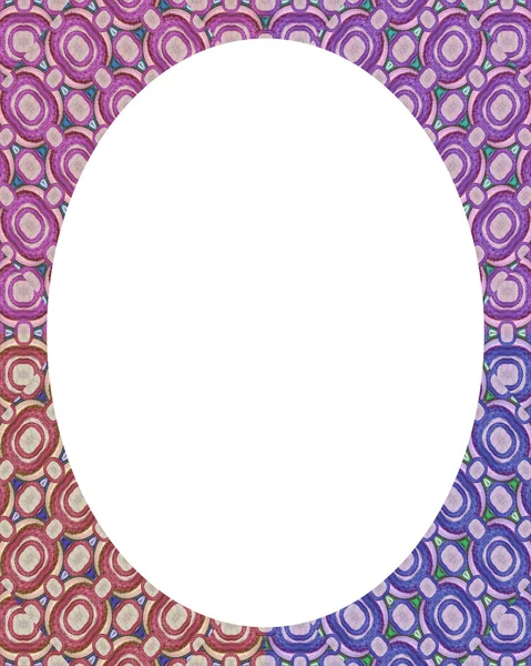 Fundo do quadro do círculo com bordas decoradas coloridas — Fotografia de Stock