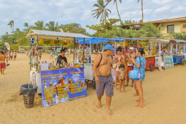 İçecek standları Beach Jericoacoara Brezilya