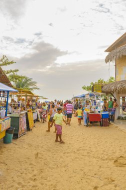 Kalabalık kum Street Jericoacoara Brezilya