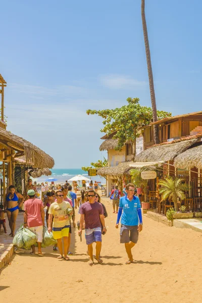 Kalabalık kum Street Jericoacoara Brezilya — Stok fotoğraf