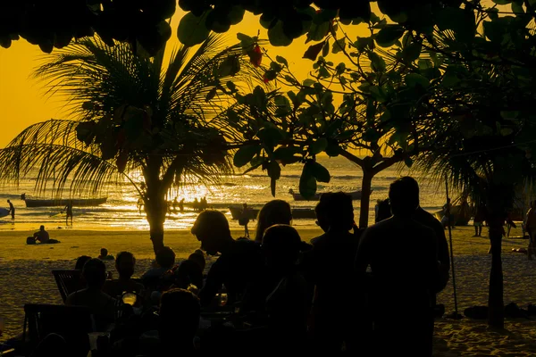 Scena di luce posteriore alla spiaggia Jericoacoara Brasile — Foto Stock