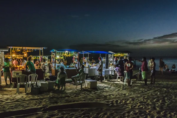 Bevande al Beach at Night Jericoacoara Brasile — Foto Stock
