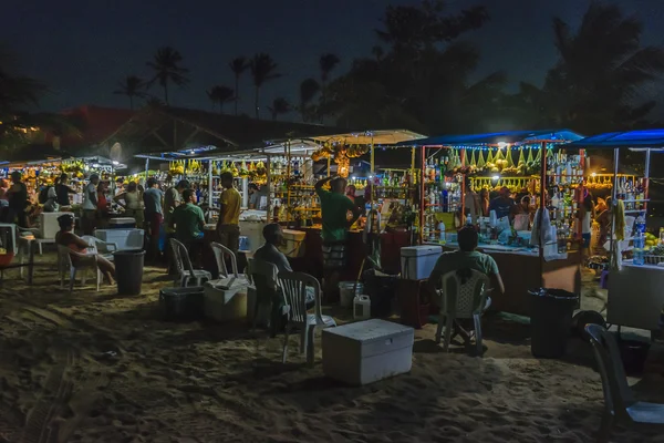 Bebidas Stands at Beach por la noche Jericoacoara Brasil — Foto de Stock