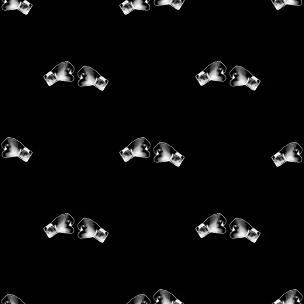 Nahtloses Muster Mit Schwarz Weißem Boxmotiv — Stockfoto