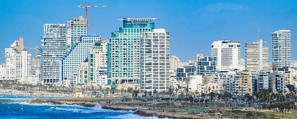 Tel Aviv Şehrinin Güneşli Hava Manzaralı Şehri Srail — Stok fotoğraf