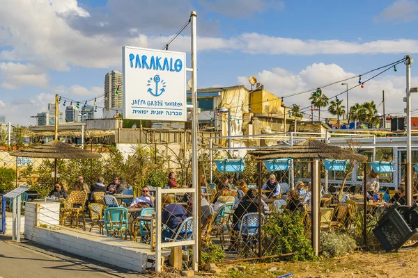 Tel Aviv Israel December 2019 People Enjoying Sunny Day Promenade — Stock Photo, Image