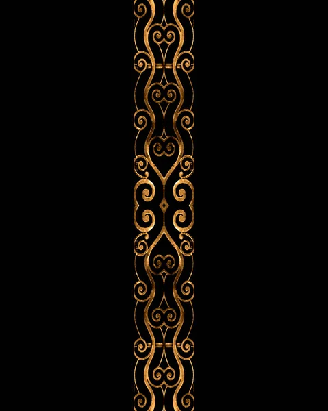 Black Frame Design Ornate Golden Decorated Background — Stock Photo, Image