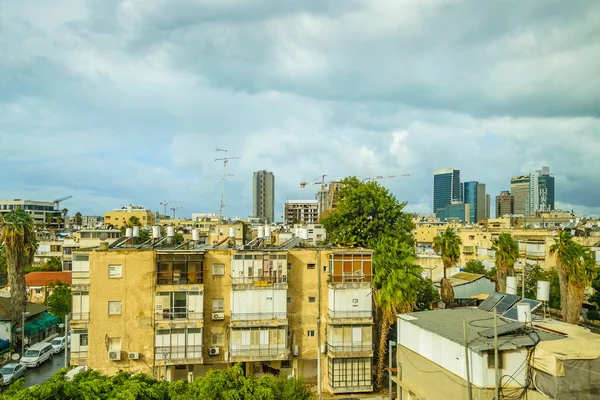Aerial view downtown urban scene of tel aviv city , Israel