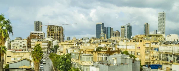 Tel Aviv Şehrinin Şehir Merkezindeki Hava Manzarası Srail — Stok fotoğraf