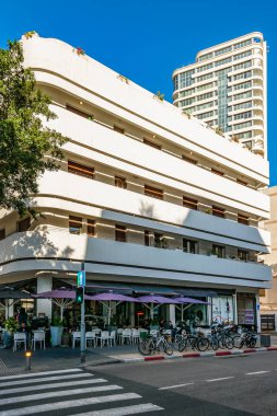 TEL AVIV, ISRAEL, ARALIK - 2019 Tel Aviv City, İsrail 'deki ünlü dizzengoff meydanında şehir günü