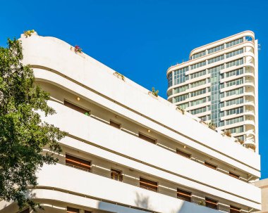 TEL AVIV, ISRAEL, ARALIK - 2019 Tel Aviv City, İsrail 'deki ünlü dizzengoff meydanında şehir günü