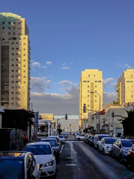 Fronte Mare Condomini Scena Urbana Tel Aviv Israele — Foto Stock