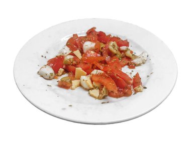Üst görünüm karışık taze salata izole fotoğraf