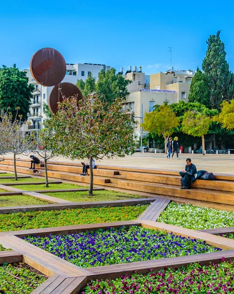 Tel Aviv Israel Aralık 2019 Şehir Parkındaki Güneşli Gün Sahnesi — Stok fotoğraf