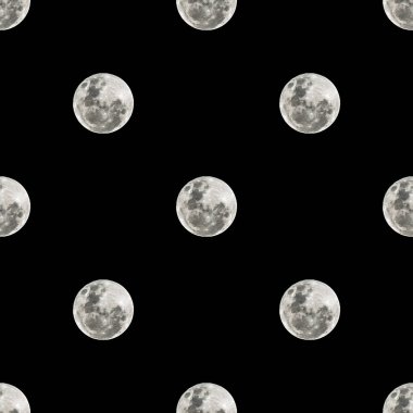 Çevrimdışı desen tasarımı dolunay fotoğraf motifi siyah ve beyaz renklerde