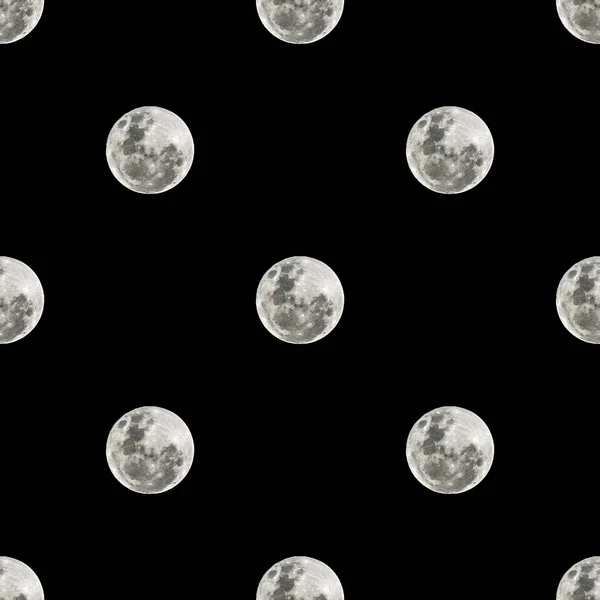 대화식 솔기없는 디자인 보름달 모티프검은 흰색의 모티프 — 스톡 사진