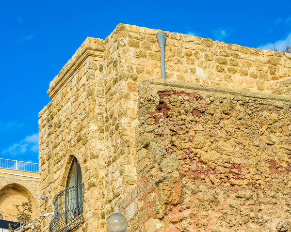 Ancient stone buildings at jaffa city, Israel