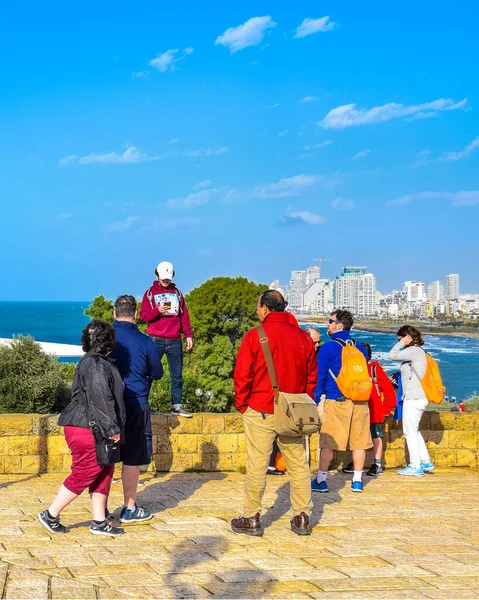 Tel Aviv Israele Dicembre 2019 Gruppo Turisti Parco Abrasha Jaffa — Foto Stock