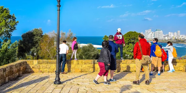 Tel Aviv Israel December 2019 Group Tourist Abrasha Park Jaffa — Stock Photo, Image
