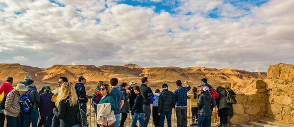 Judea Israel Diciembre 2019 Multitud Fuerte Del Parque Nacional Masada — Foto de Stock