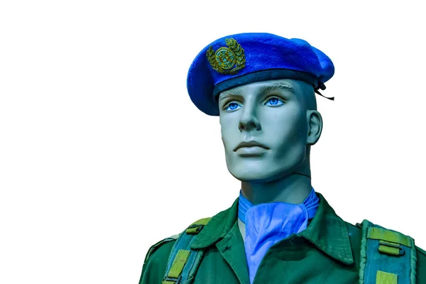 Model Mannequin Met Verenigde Natie Unifrom Geïsoleerde Foto — Stockfoto