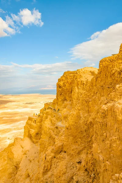 Paisaje Rocoso Fuerte Masada Parque Nacional Masada Judea Israel —  Fotos de Stock