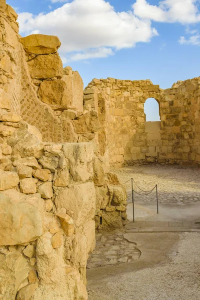 Paisaje Rocoso Fuerte Masada Parque Nacional Masada Judea Israel — Foto de Stock