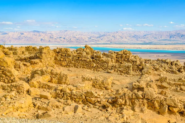 Paisaje Rocoso Fuerte Masada Parque Nacional Masada Judea Israel — Foto de Stock